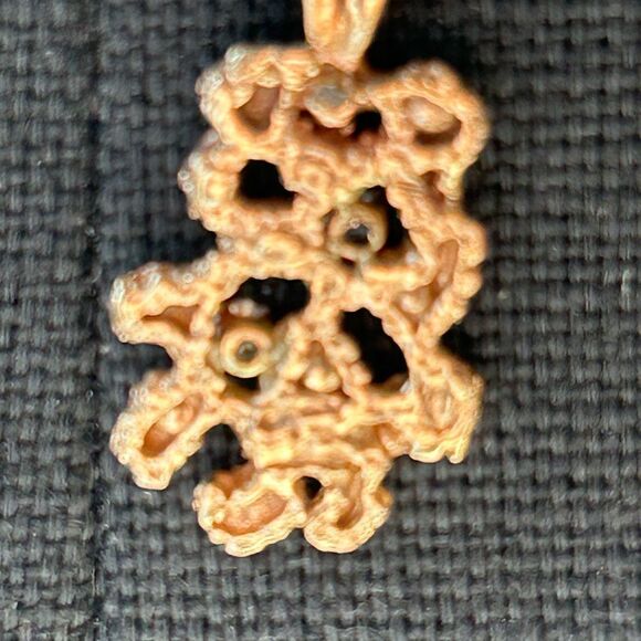 14K Gold Two Diamond Channel Set And Nugget Design Rectangular Pendant Unisex - Picture 2 of 11